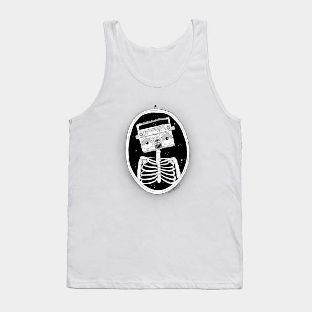 Radio + silly skeleton Tank Top by Gummy Illustrations